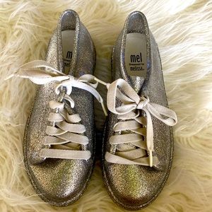 Girls Silver Sparkle Melissa Sneakers